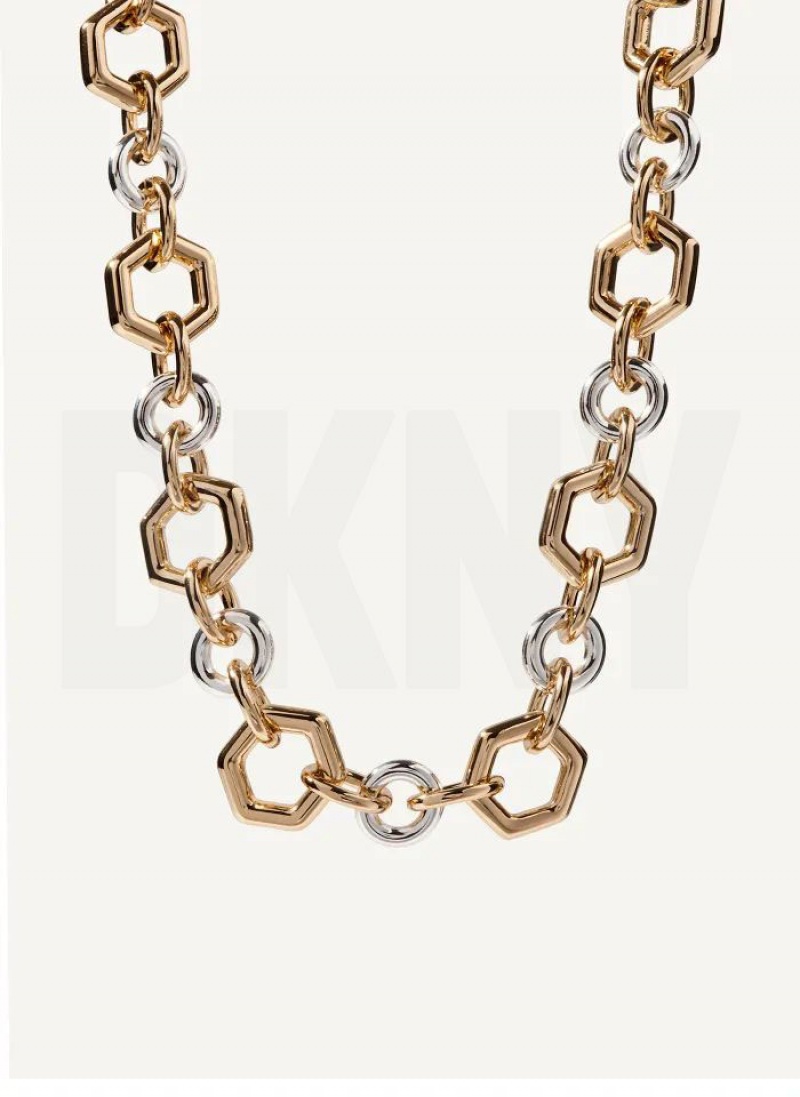 DKNY Chunky Chain Halskette Damen Gold | Austria_D0919