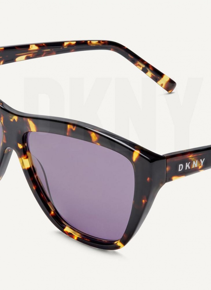 DKNY City Native Modern Rectangle Sonnenbrille Damen Schwarz | Austria_D0684