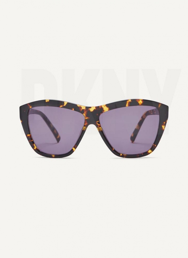 DKNY City Native Modern Rectangle Sonnenbrille Damen Schwarz | Austria_D0684