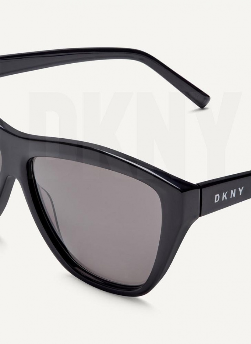 DKNY City Native Modern Rectangle Sonnenbrille Damen Schwarz | Austria_D0393