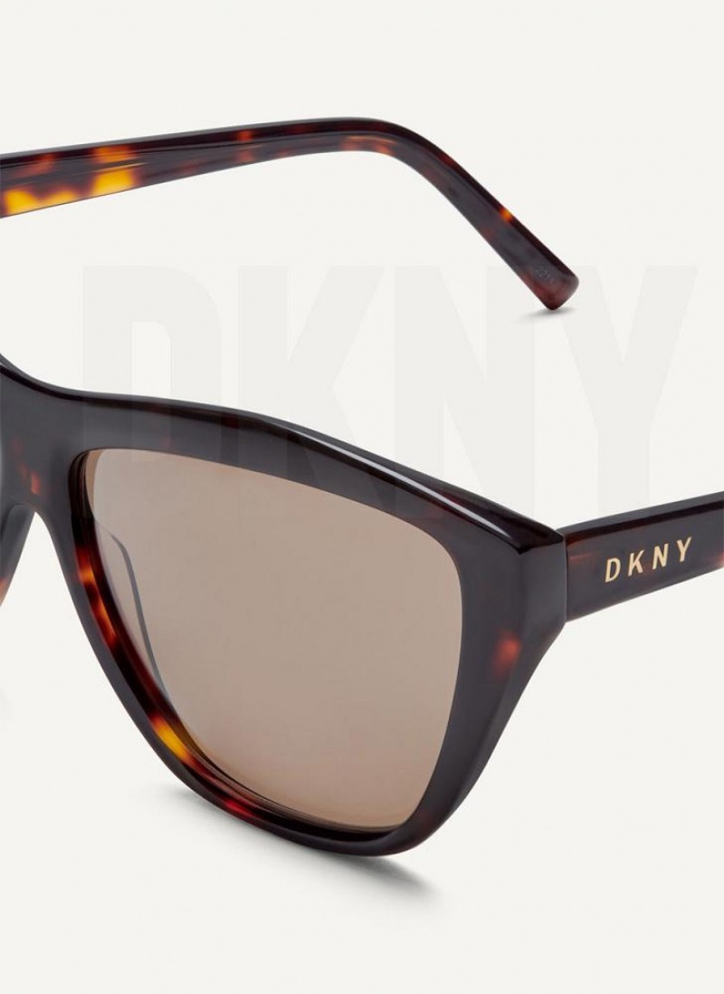 DKNY City Native Modern Rectangle Sonnenbrille Damen Braun | Austria_D1600