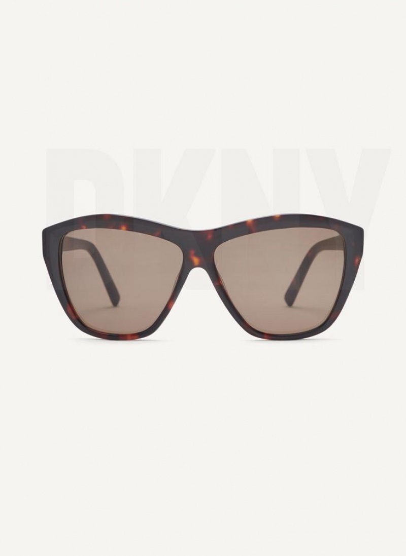 DKNY City Native Modern Rectangle Sonnenbrille Damen Braun | Austria_D1600