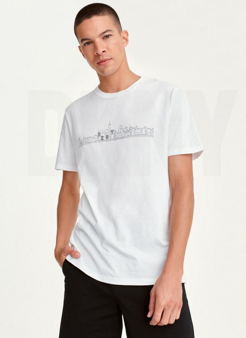 DKNY Cityscape Sketch T-shirts Herren Weiß | Austria_D0841