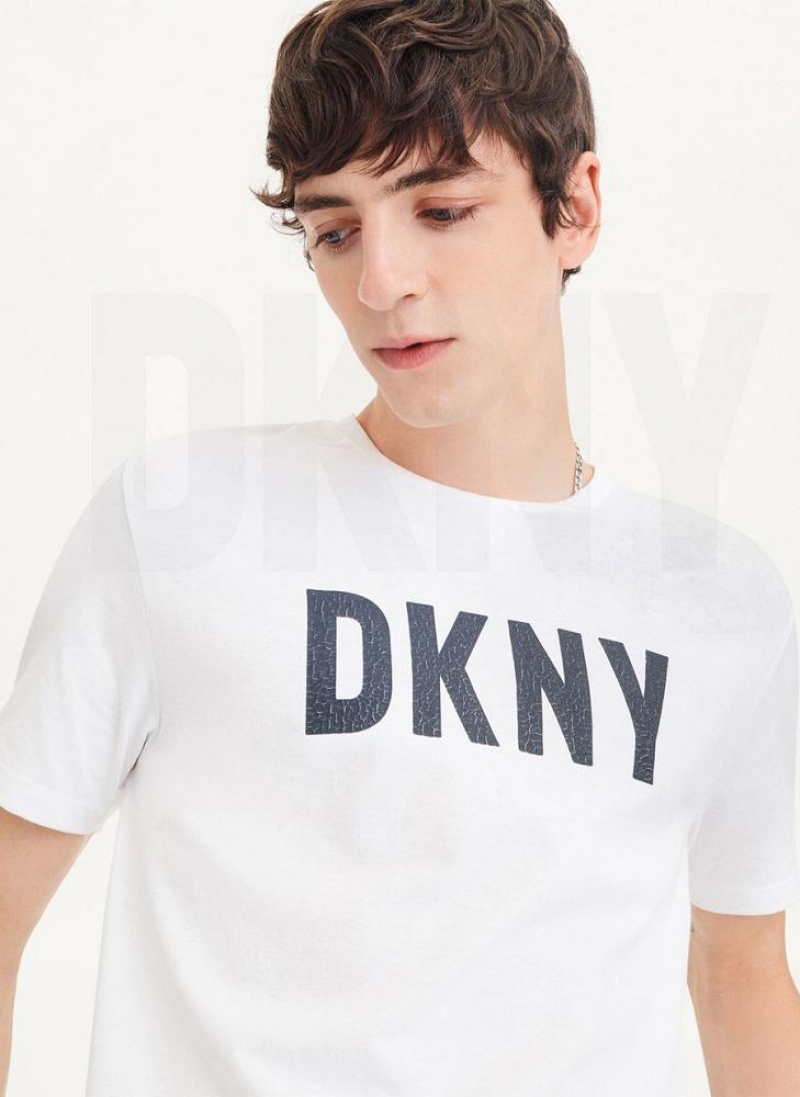 DKNY Clean Front Logo T-shirts Herren Weiß | Austria_D1765