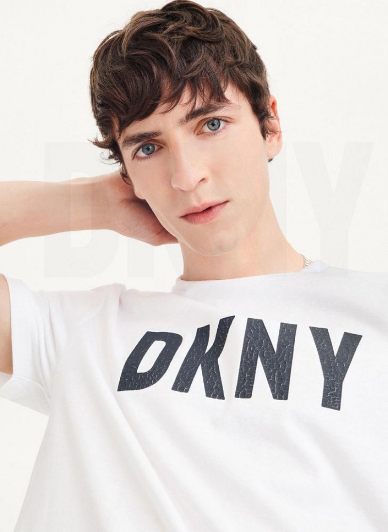 DKNY Clean Front Logo T-shirts Herren Weiß | Austria_D1765