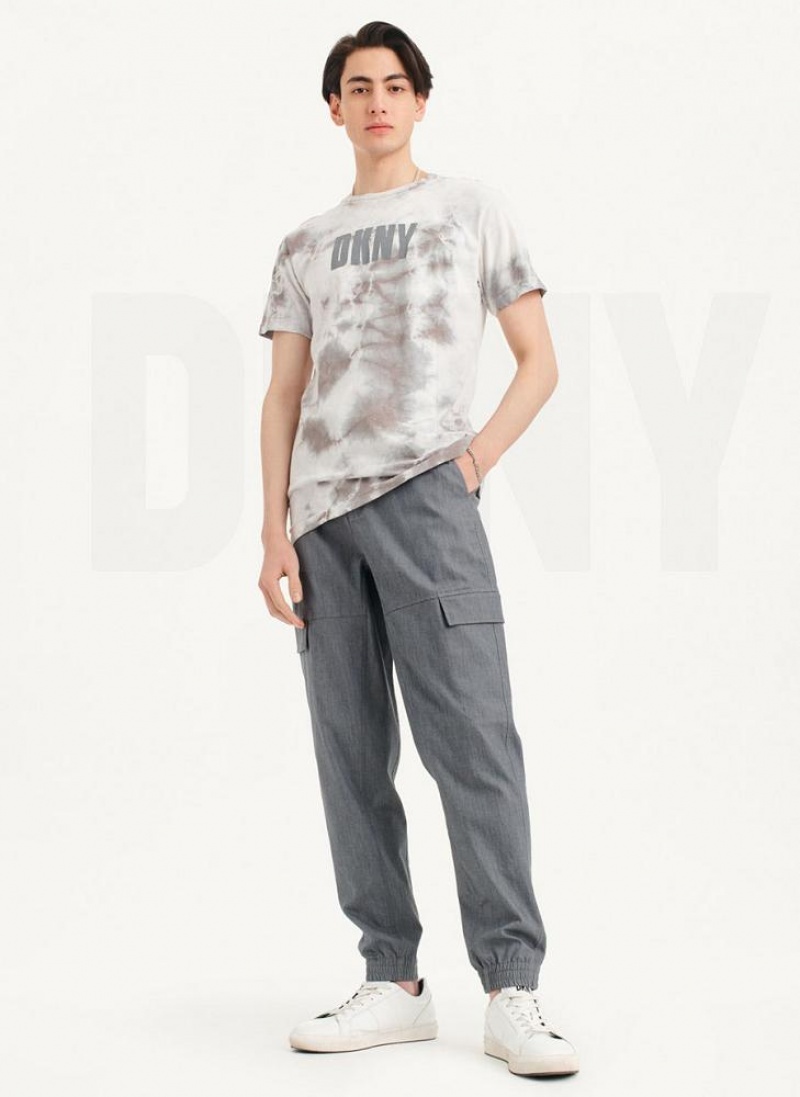 DKNY Cloud Wash Logo T-shirts Herren Grau | Austria_D1301