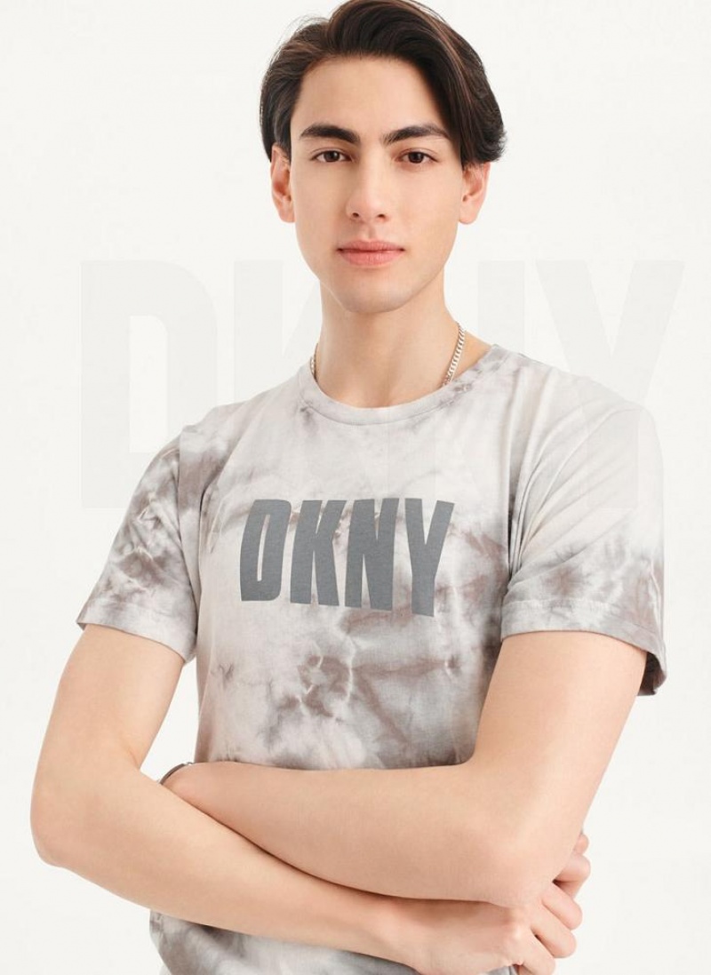 DKNY Cloud Wash Logo T-shirts Herren Grau | Austria_D1301