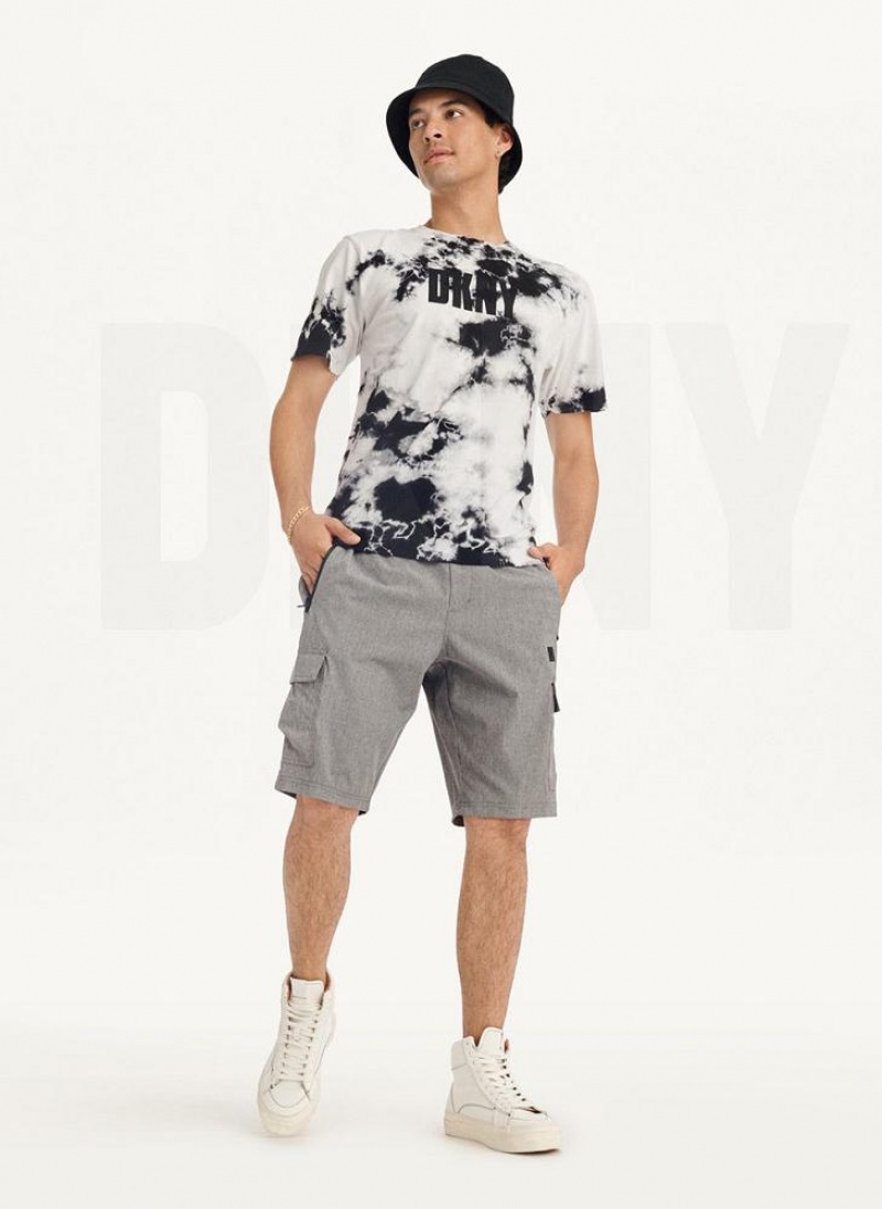 DKNY Cloud Wash Logo T-shirts Herren Schwarz | Austria_D0568