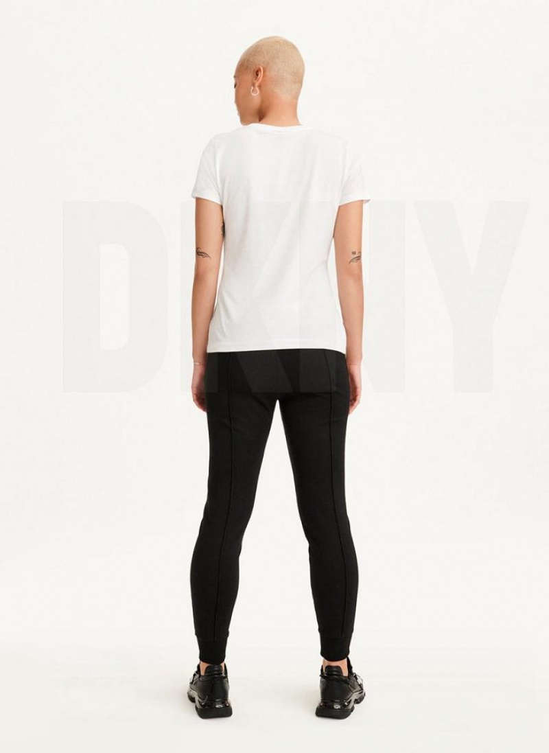 DKNY Coated Box Logo T-shirts Damen Weiß | Austria_D1662