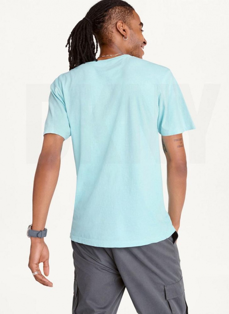 DKNY Cold Pigment Dyed T-shirts Herren Blau | Austria_D0892