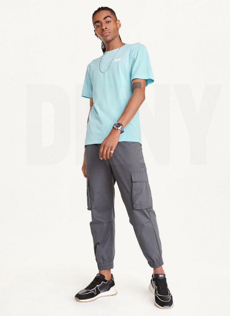 DKNY Cold Pigment Dyed T-shirts Herren Blau | Austria_D0892