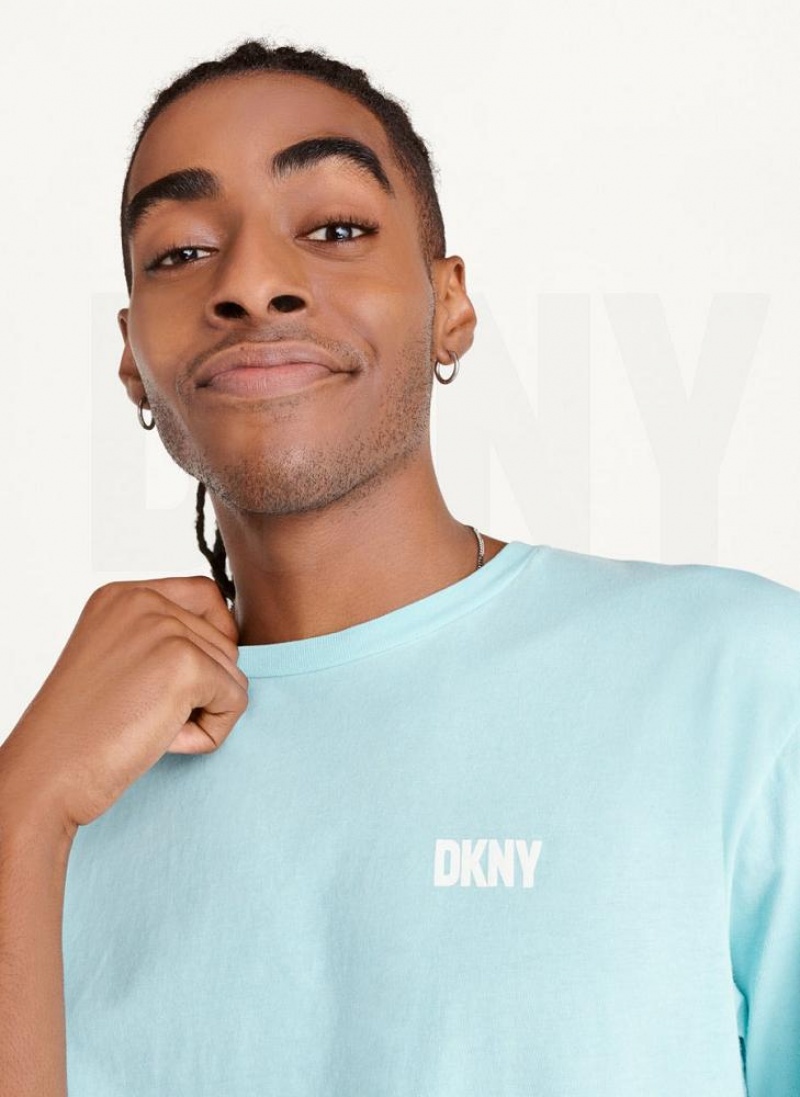 DKNY Cold Pigment Dyed T-shirts Herren Blau | Austria_D0892