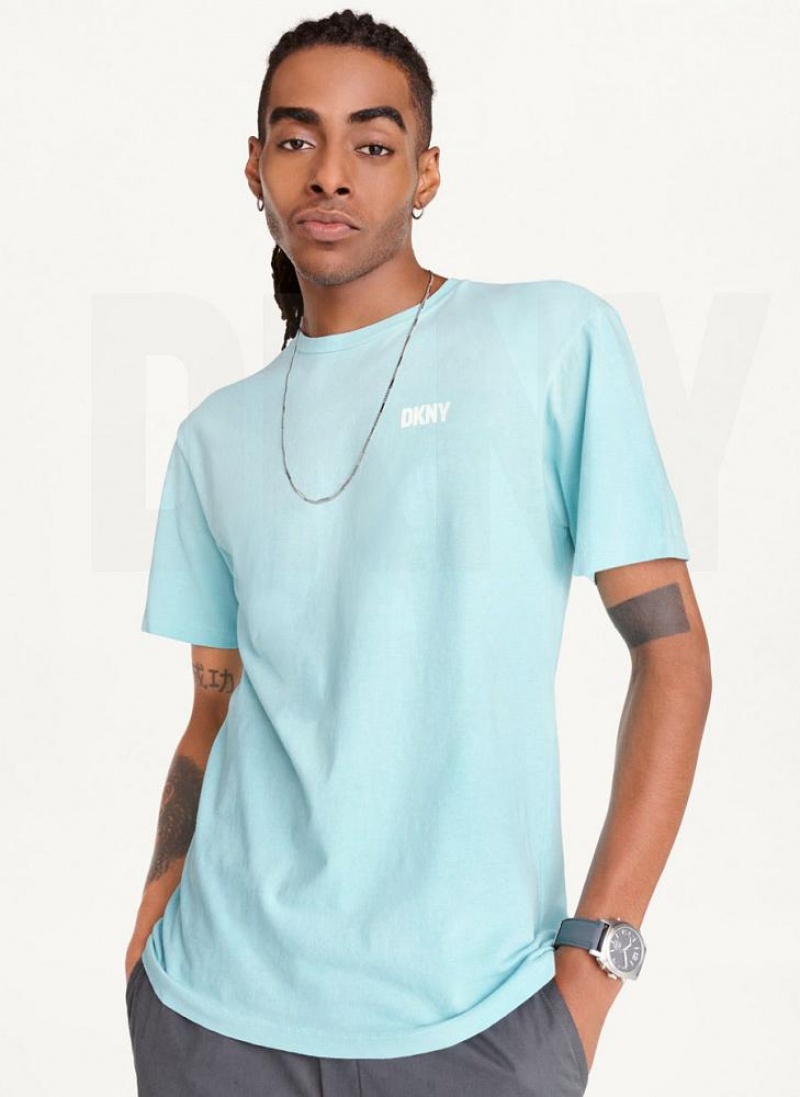 DKNY Cold Pigment Dyed T-shirts Herren Blau | Austria_D0892