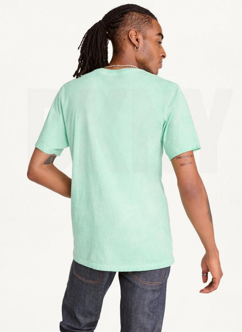 DKNY Cold Pigment Dyed T-shirts Herren Türkis | Austria_D0723