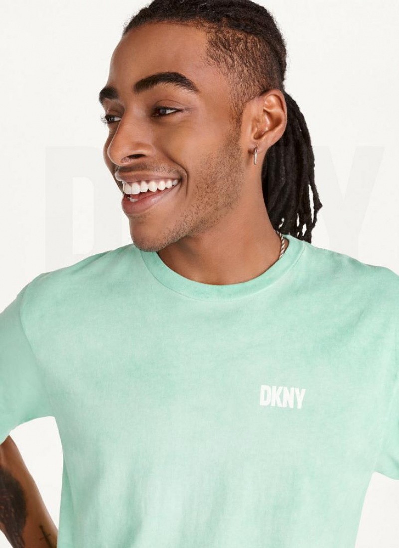 DKNY Cold Pigment Dyed T-shirts Herren Türkis | Austria_D0723