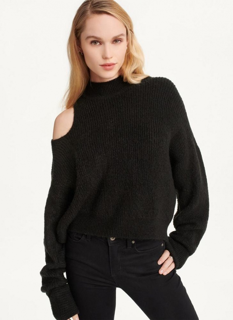 DKNY Cold Shoulder Pullover Damen Schwarz | Austria_D1053