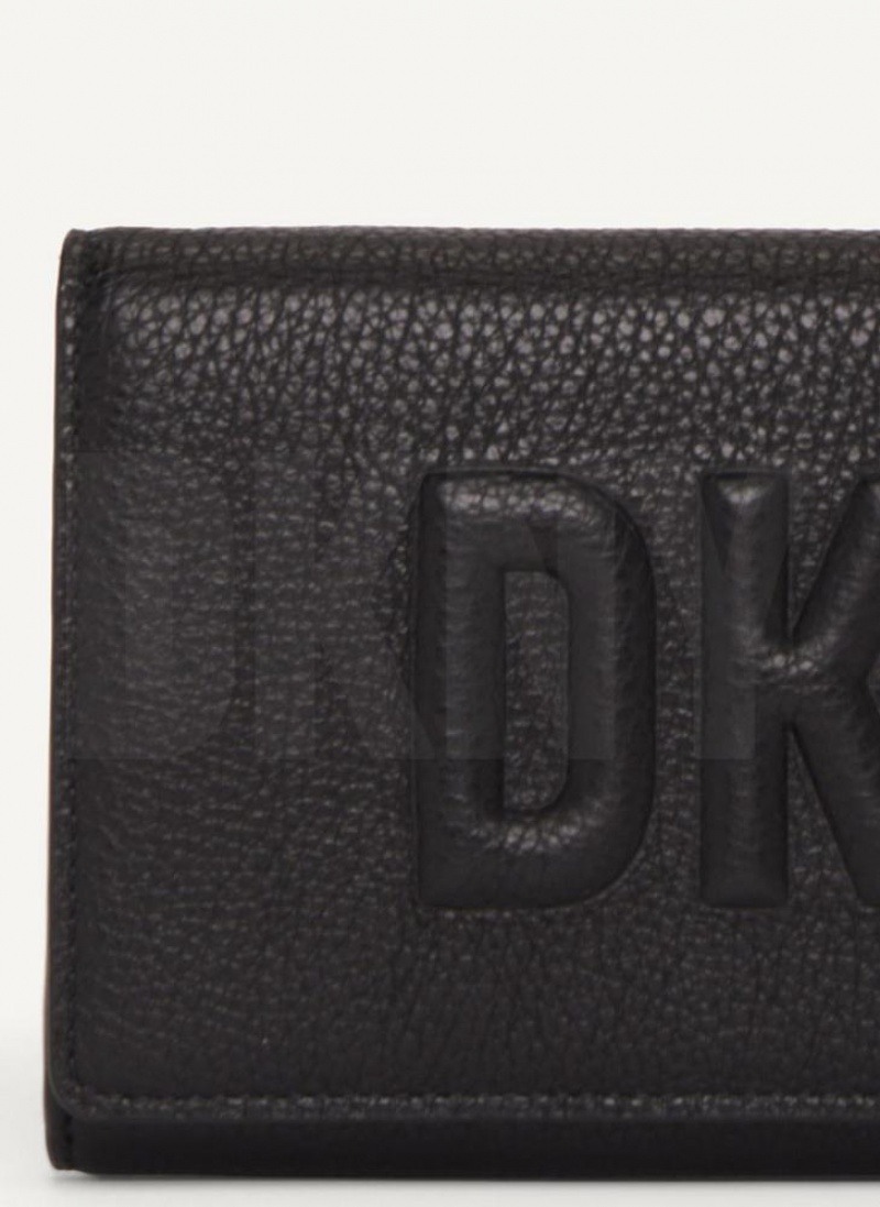 DKNY Continental Raised Logo Geldbörse Damen Schwarz | Austria_D1456