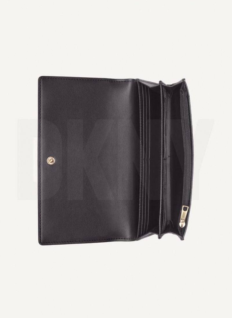 DKNY Continental - Pvc Logo Geldbörse Damen Schwarz | Austria_D0660