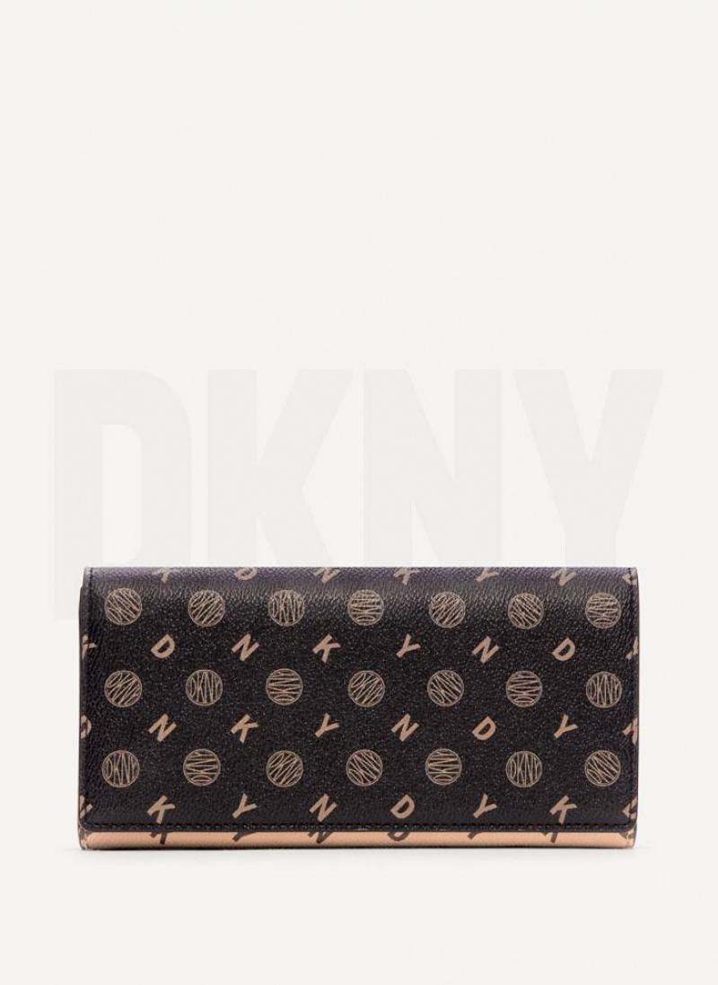 DKNY Continental - Pvc Logo Geldbörse Damen Schwarz | Austria_D0660