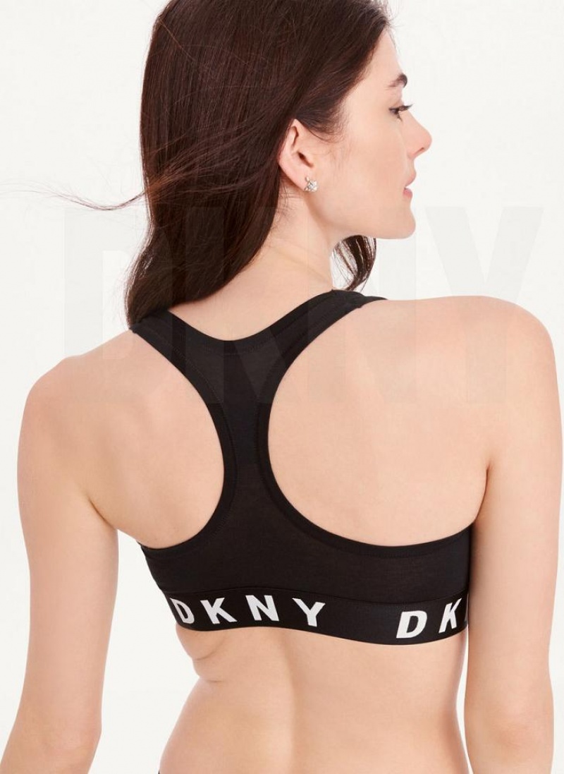 DKNY Cozy Boyfriend Racerback BHs Damen Schwarz Weiß | Austria_D0762