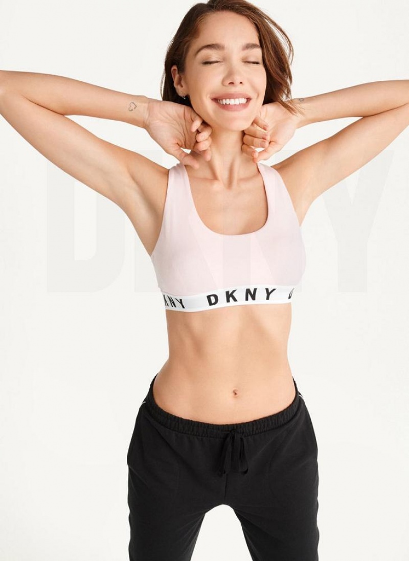 DKNY Cozy Boyfriend Racerback BHs Damen Weiß | Austria_D1637