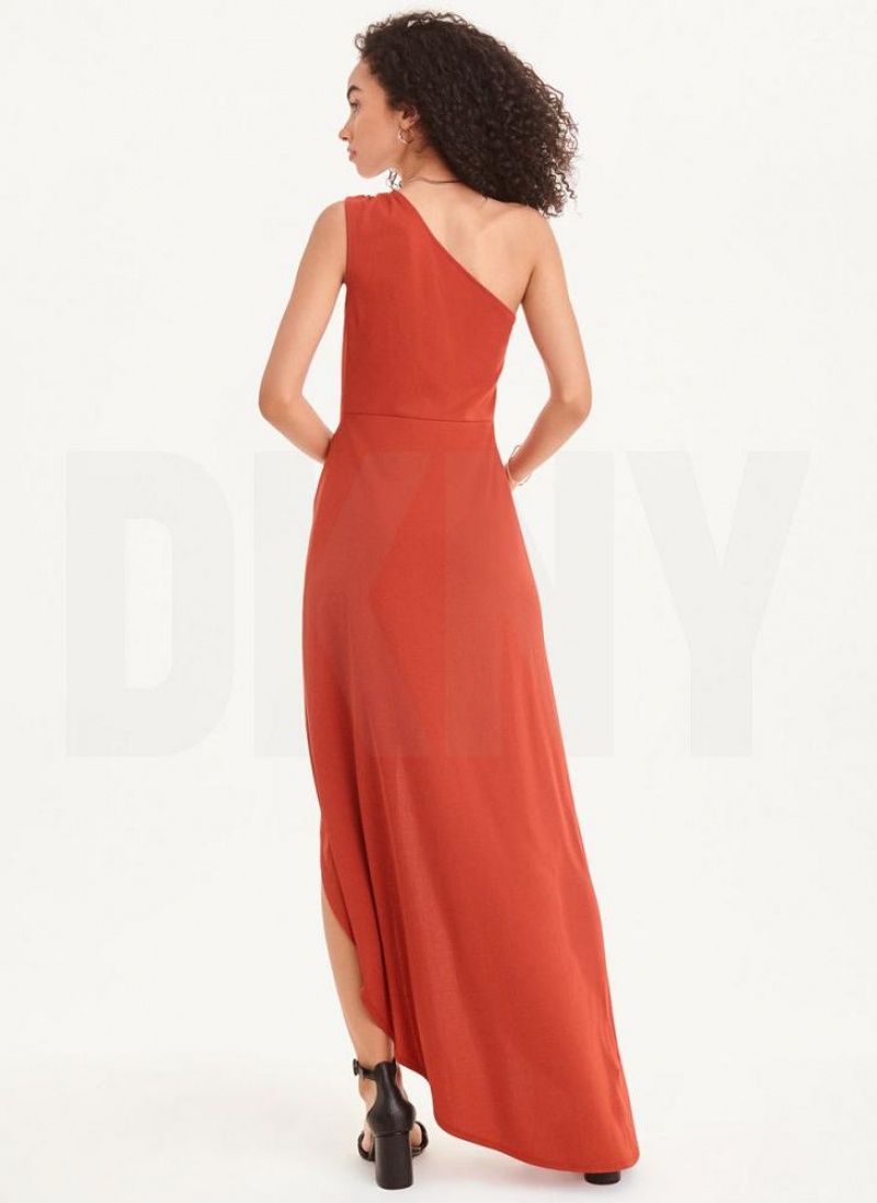 DKNY Crisp Knit Kleid Damen Rot | Austria_D1085