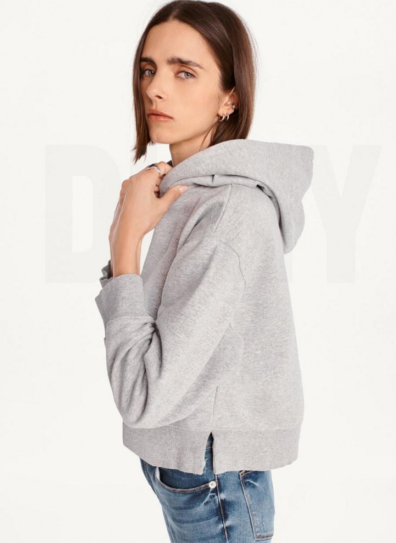 DKNY Cropped Boyfriend Hoodies Damen Grau | Austria_D1716