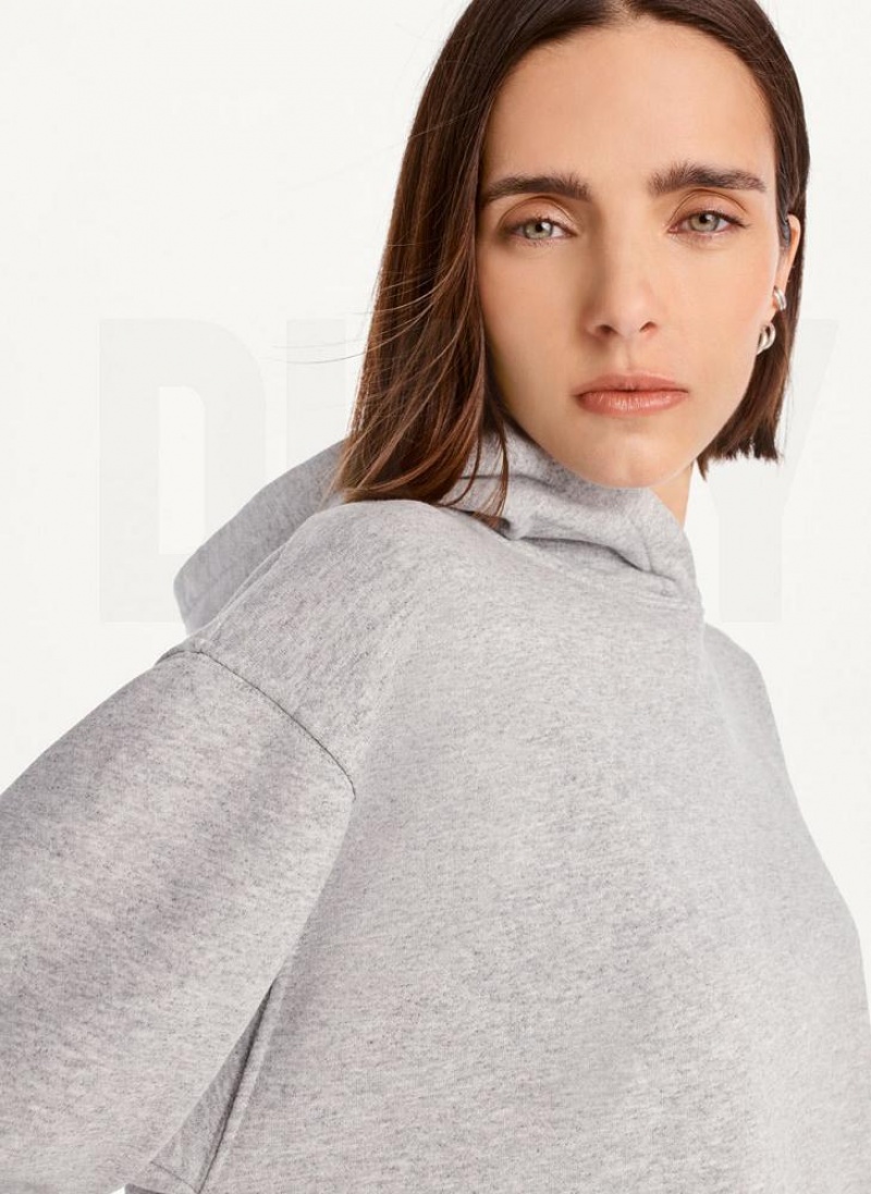 DKNY Cropped Boyfriend Hoodies Damen Grau | Austria_D1716