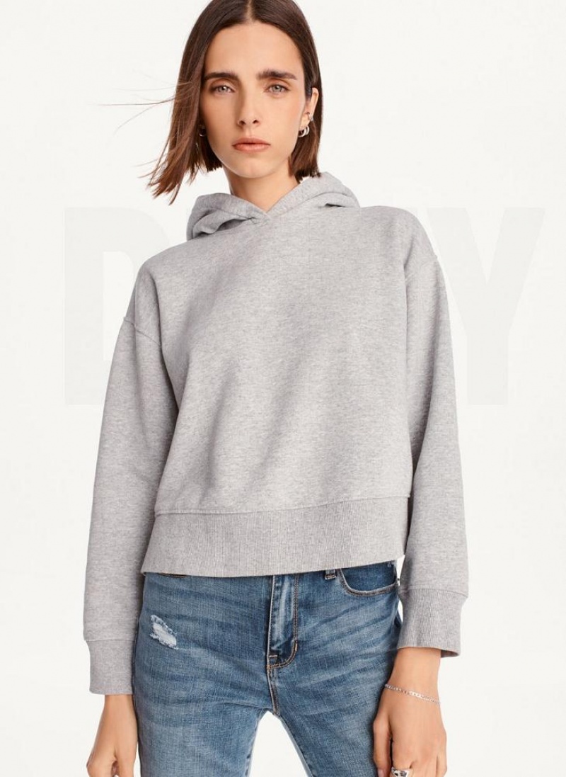 DKNY Cropped Boyfriend Hoodies Damen Grau | Austria_D1716