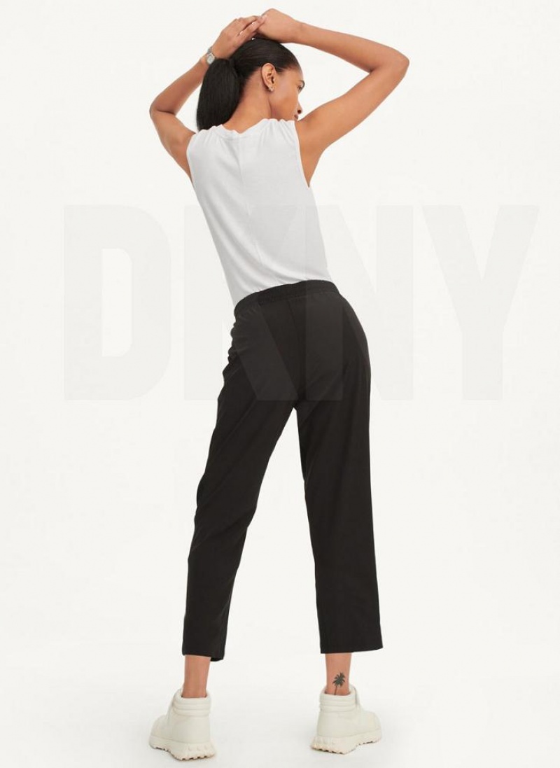 DKNY Cropped Cigarette Hose Damen Schwarz | Austria_D0825