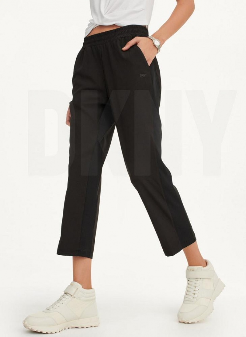 DKNY Cropped Cigarette Hose Damen Schwarz | Austria_D0825