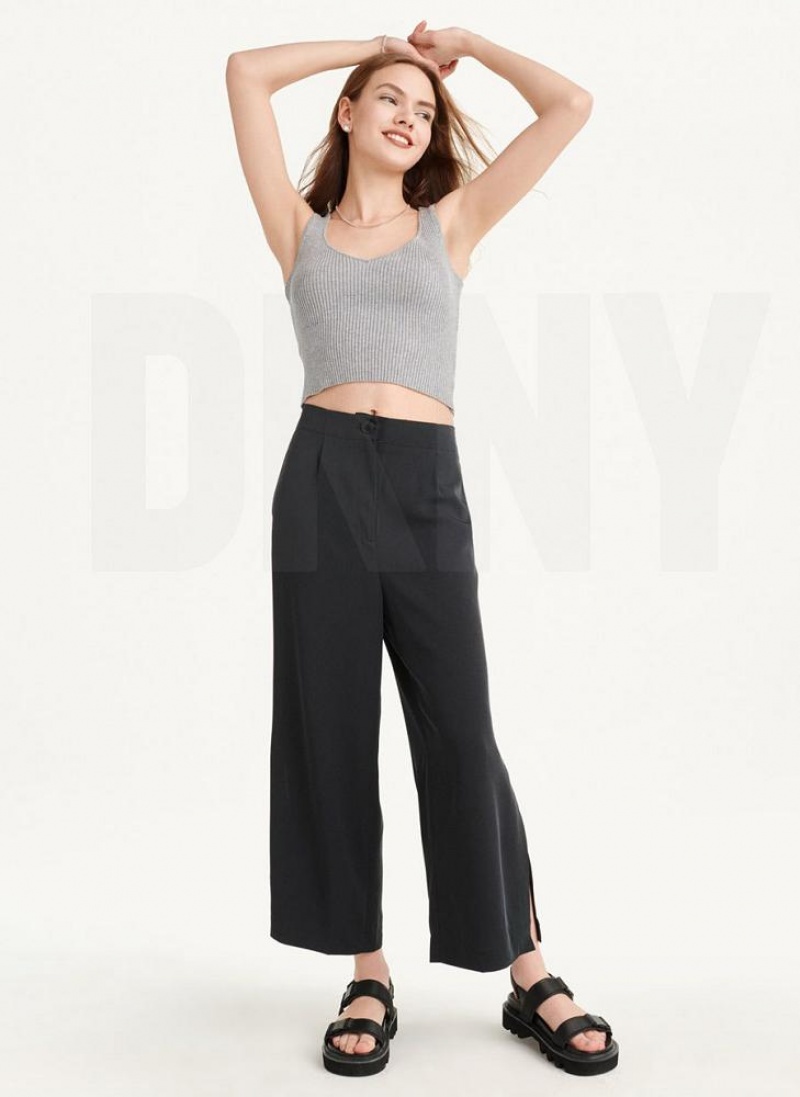 DKNY Cropped Tanktop Damen Grau | Austria_D1436