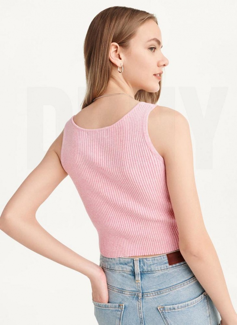 DKNY Cropped Tanktop Damen Rosa | Austria_D0804