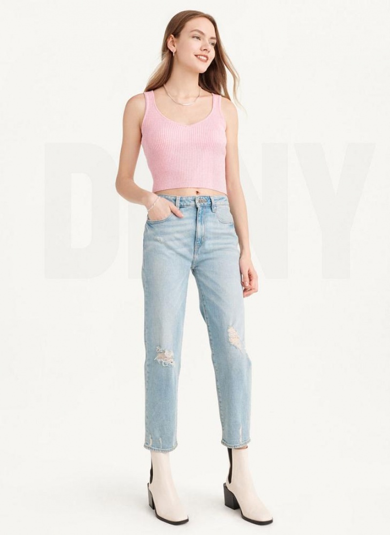 DKNY Cropped Tanktop Damen Rosa | Austria_D0804