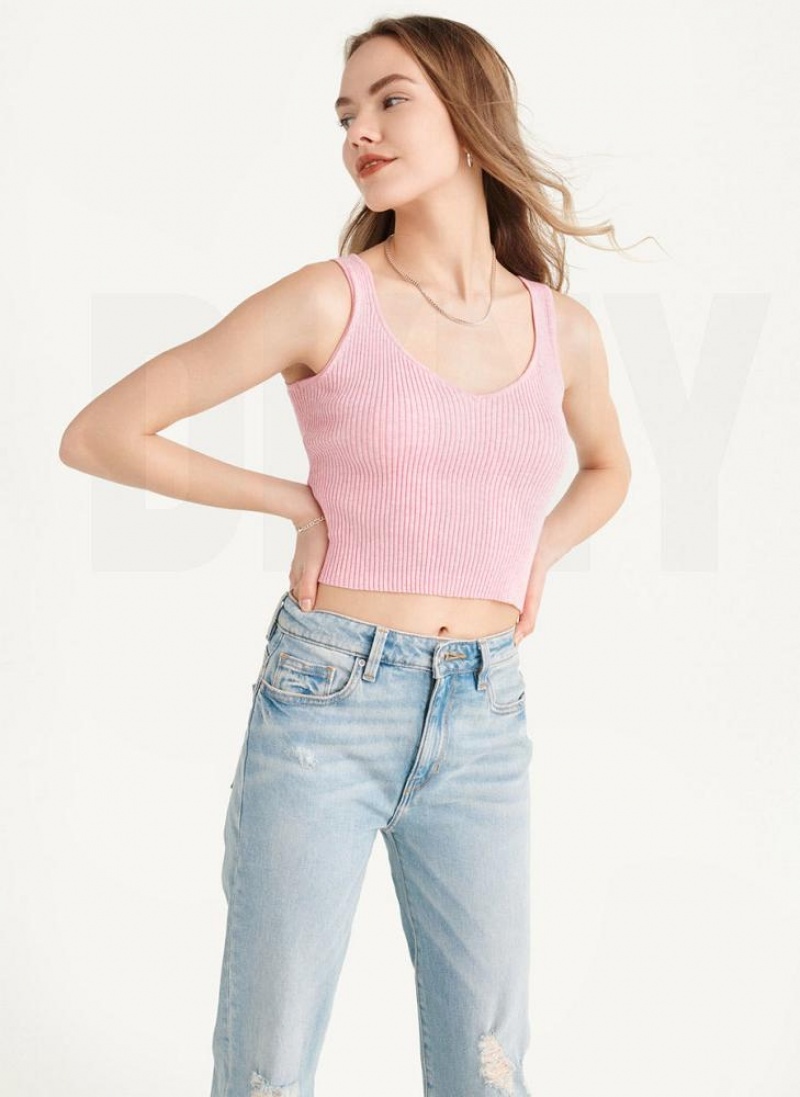 DKNY Cropped Tanktop Damen Rosa | Austria_D0804