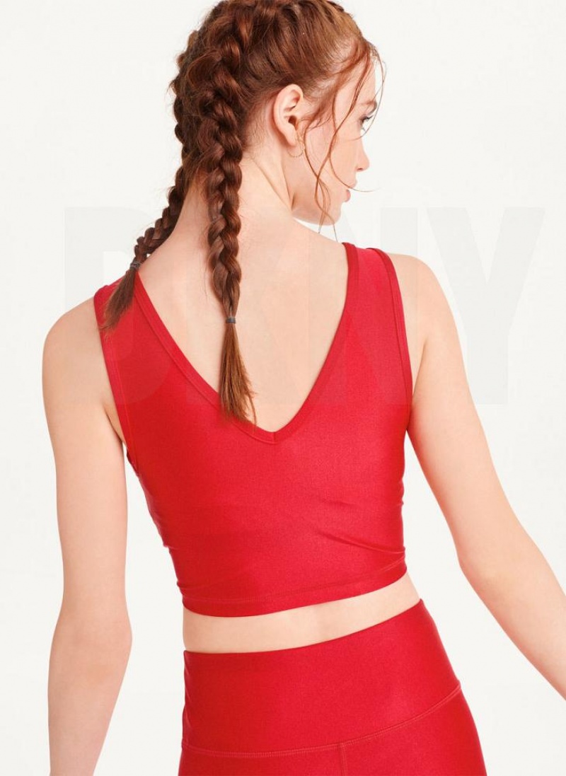 DKNY Cropped Tanktop Damen Rot | Austria_D0677