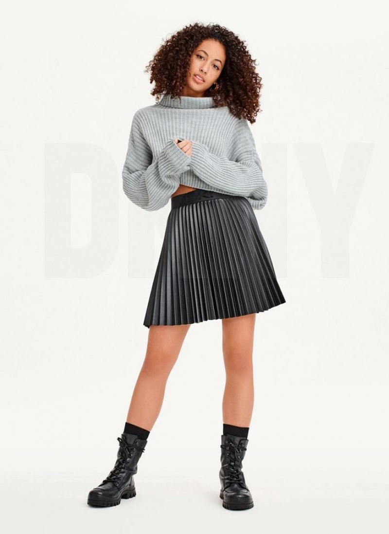 DKNY Cropped Turtleneck Pullover Damen Grau | Austria_D0771