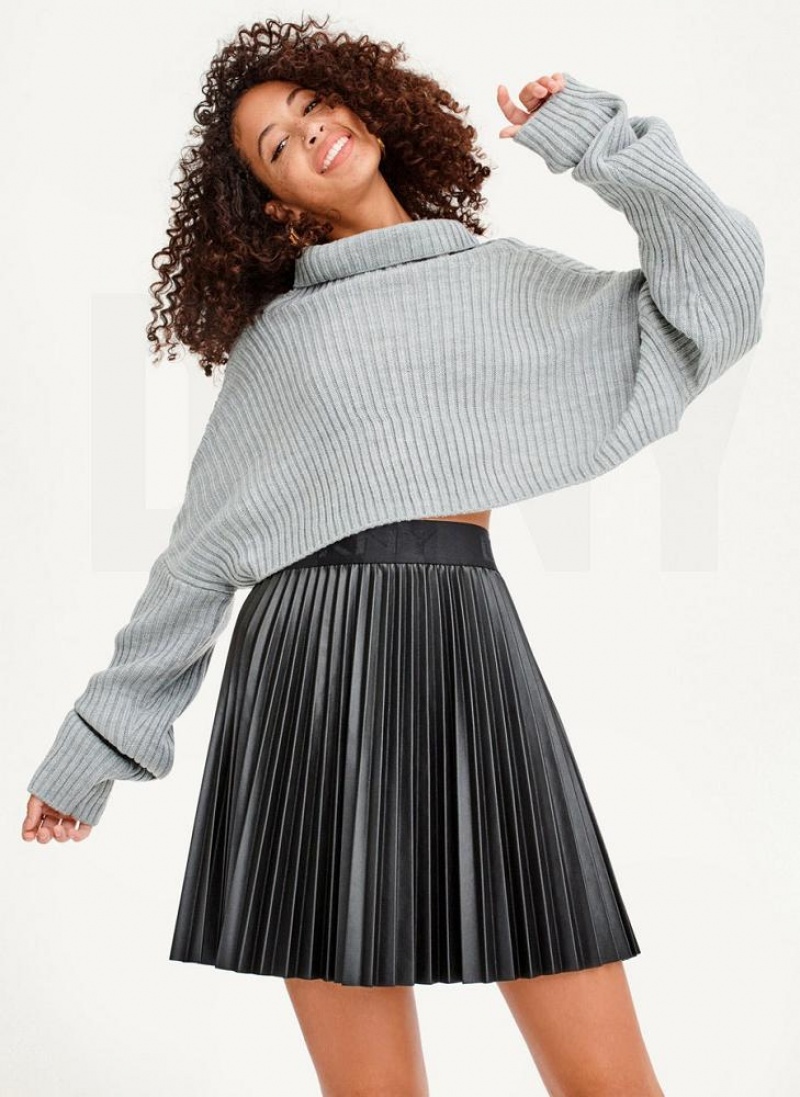 DKNY Cropped Turtleneck Pullover Damen Grau | Austria_D0771