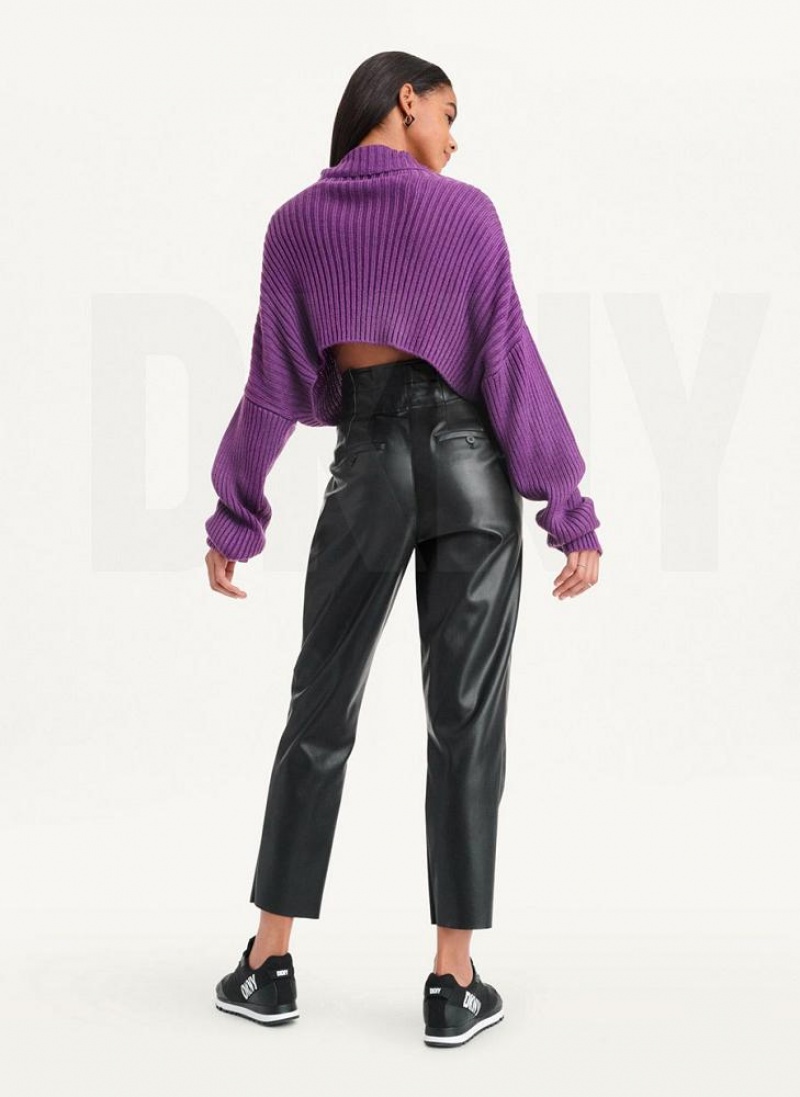 DKNY Cropped Turtleneck Pullover Damen Lila | Austria_D0206