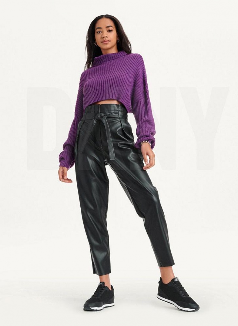 DKNY Cropped Turtleneck Pullover Damen Lila | Austria_D0206