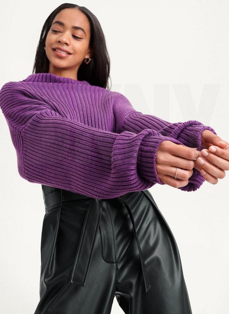 DKNY Cropped Turtleneck Pullover Damen Lila | Austria_D0206