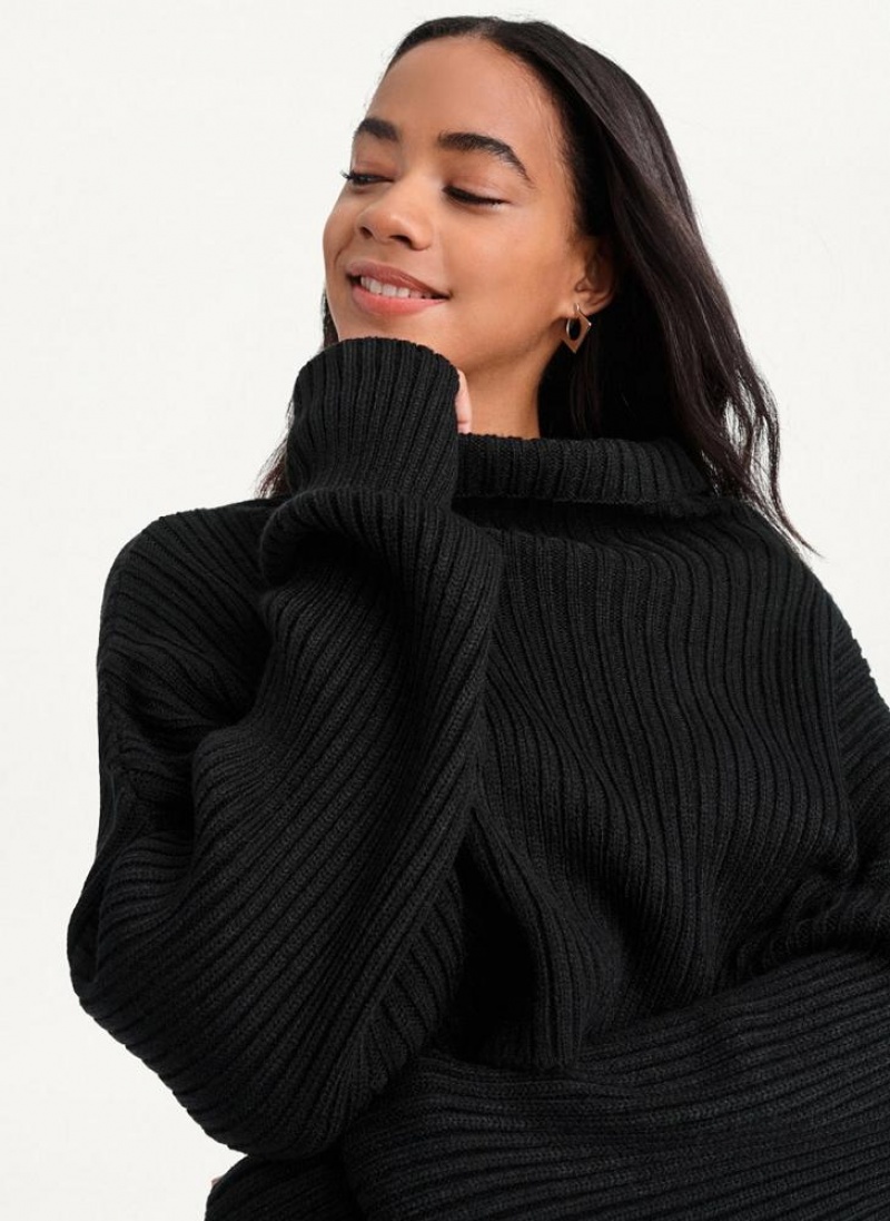 DKNY Cropped Turtleneck Pullover Damen Schwarz | Austria_D1752