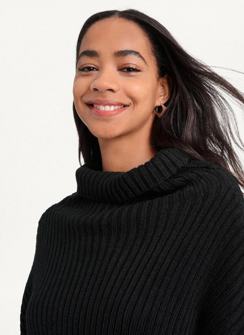 DKNY Cropped Turtleneck Pullover Damen Schwarz | Austria_D1752