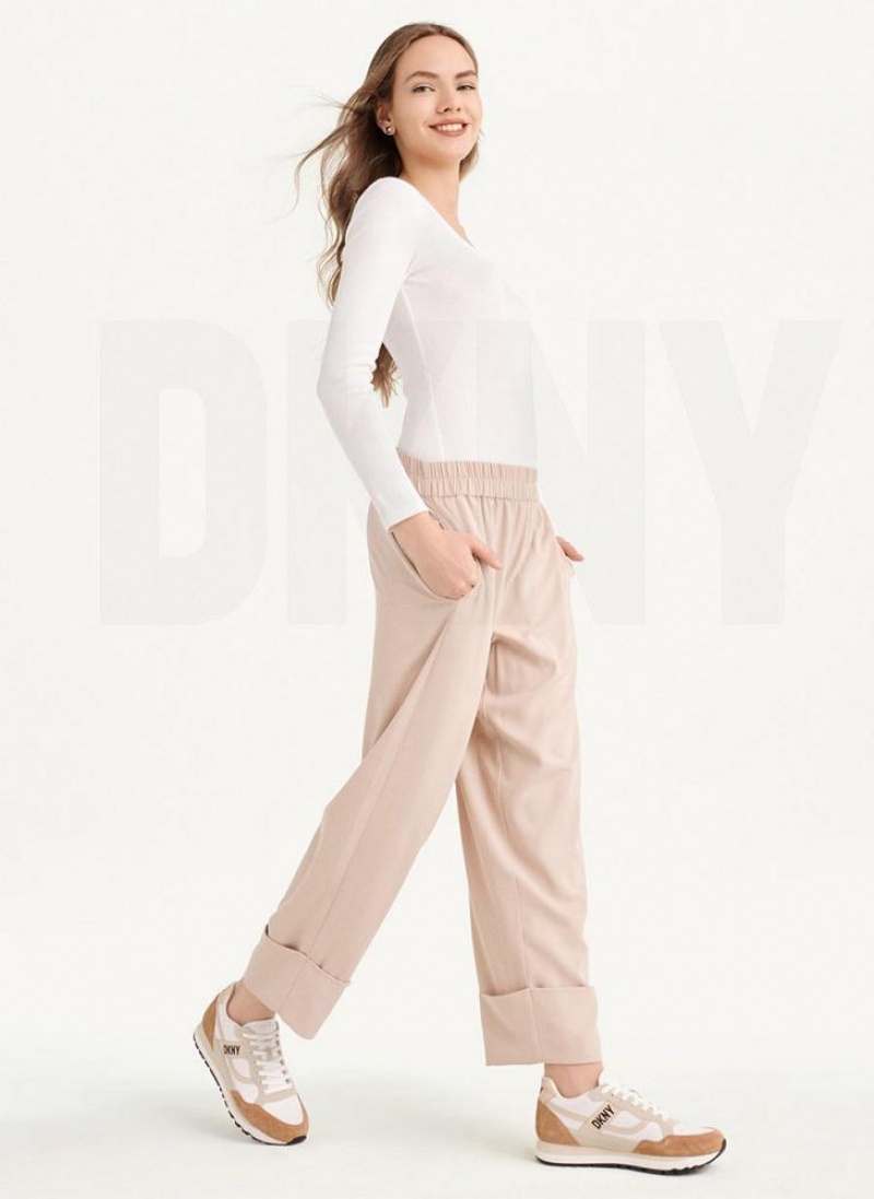 DKNY Cropped Weite Leg Hose Damen Beige | Austria_D1601