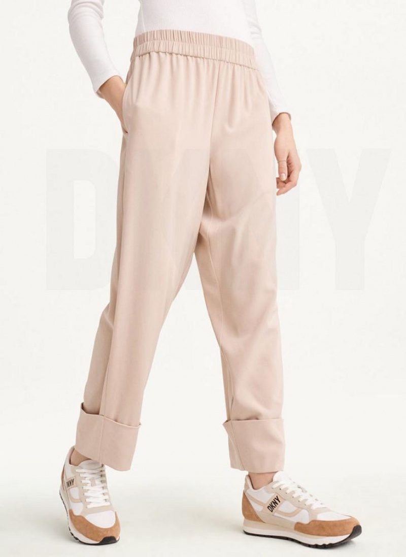 DKNY Cropped Weite Leg Hose Damen Beige | Austria_D1601