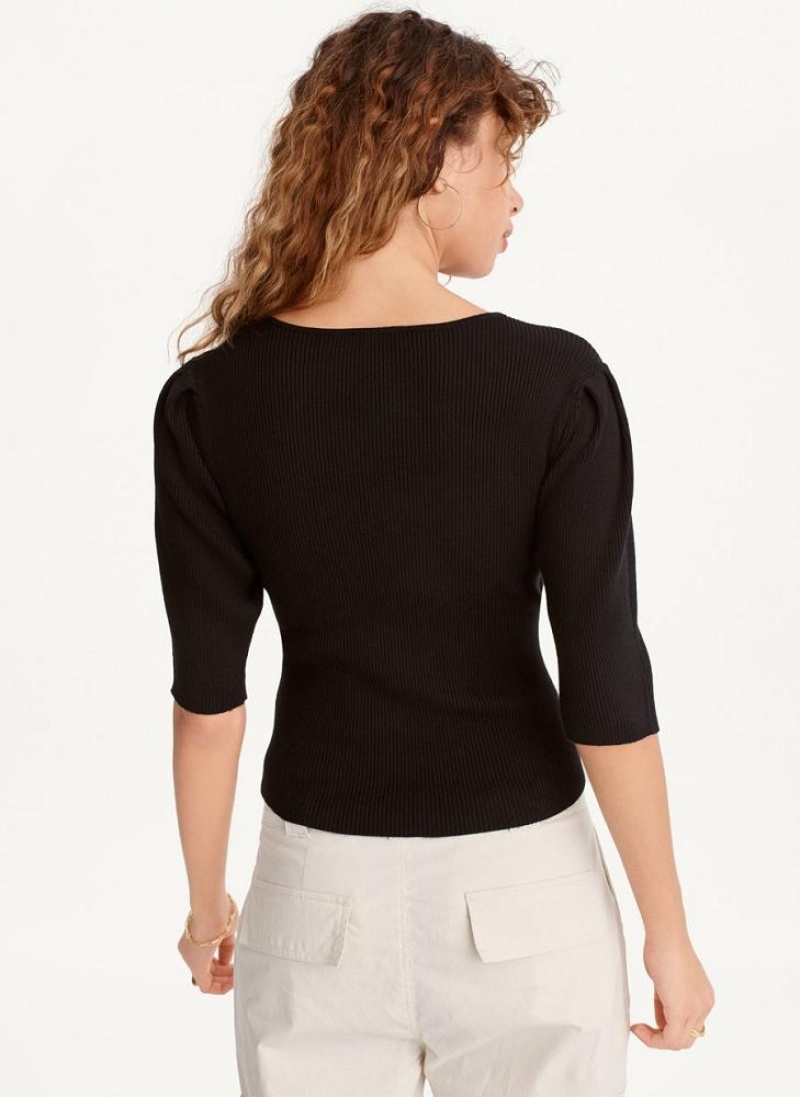 DKNY Cut Out Pullover Damen Schwarz | Austria_D0281