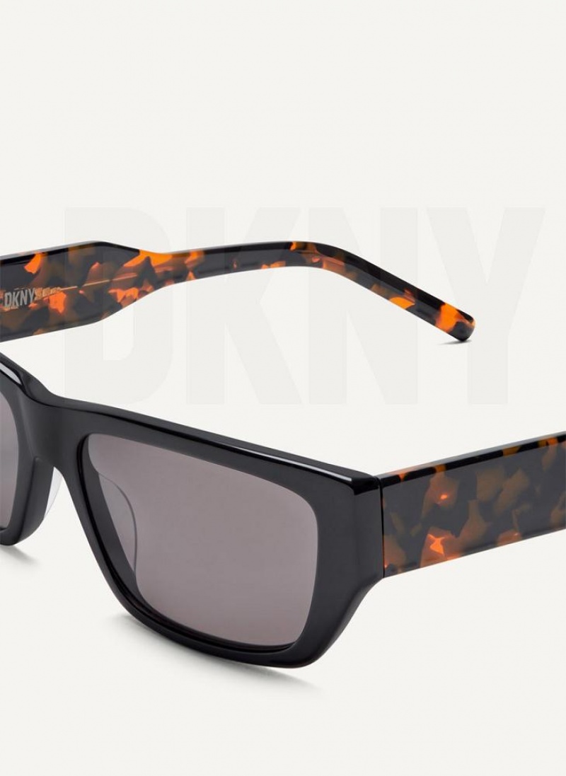 DKNY DKNY Pride Rectangle Sonnenbrille Damen Schwarz | Austria_D1140