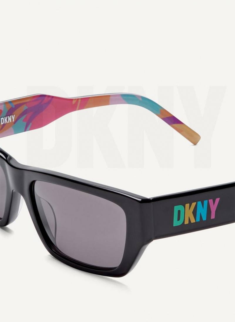 DKNY DKNY Pride Rectangle Sonnenbrille Damen Schwarz | Austria_D0341