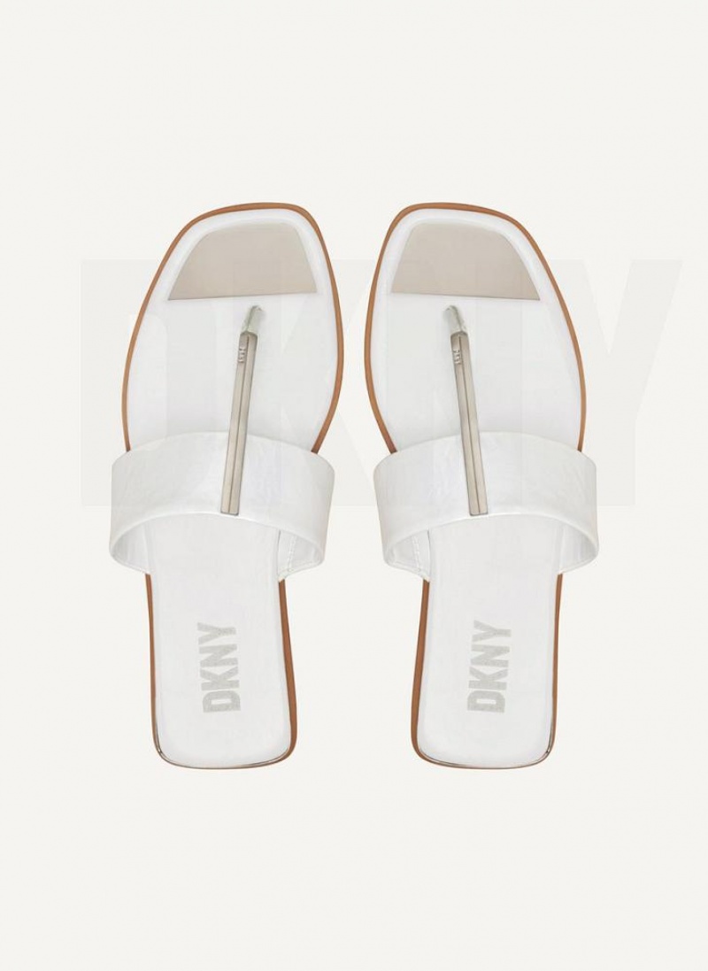 DKNY Deja - Flache Tanga Flip Flops Damen Weiß | Austria_D1164