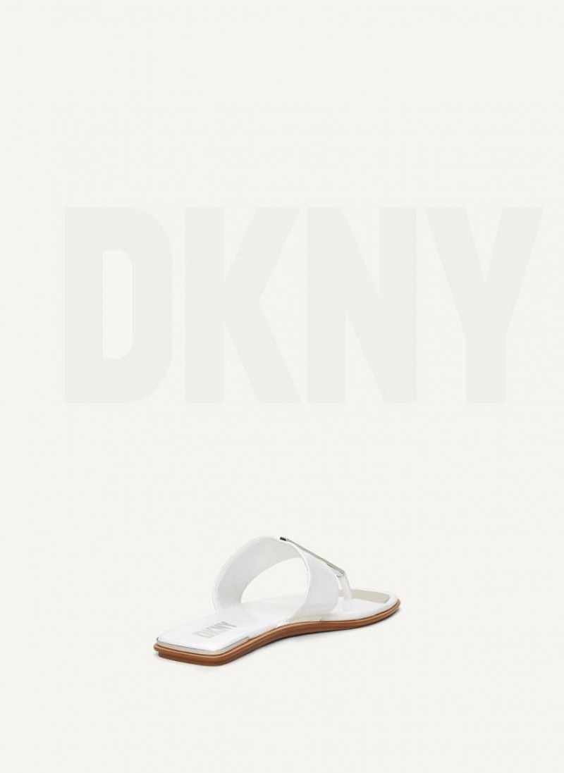 DKNY Deja - Flache Tanga Flip Flops Damen Weiß | Austria_D1164